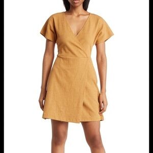 Madewell textured faux wrap dress size xs